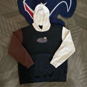 Adidas Tri-Tone Hoodie in Black, Brown, and Cream